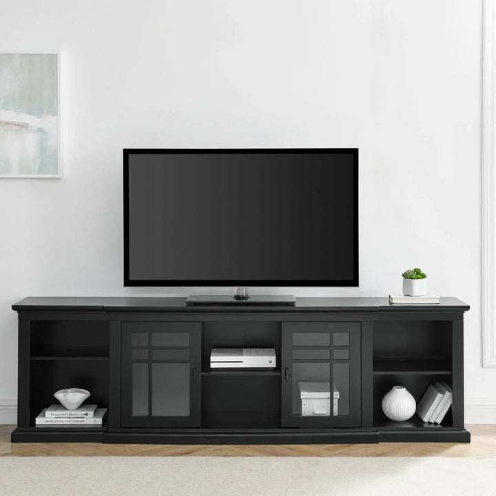 Glass Door TV Stand Black Labonte