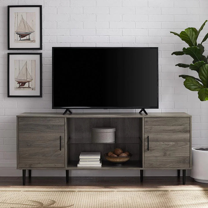 2 Door TV Stand Grey Adame