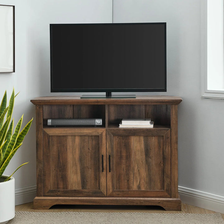 2 Door Corner TV Stand Rustic Oak Ulla