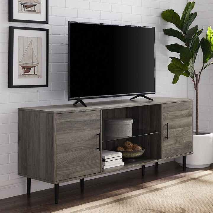 2 Door TV Stand Grey Adame