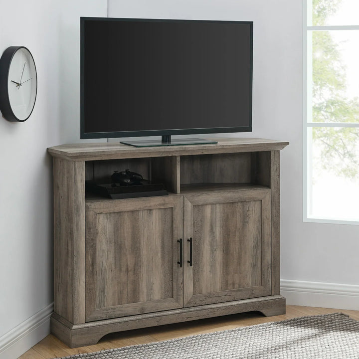 2 Door Corner TV Stand Grey Wash Ulla