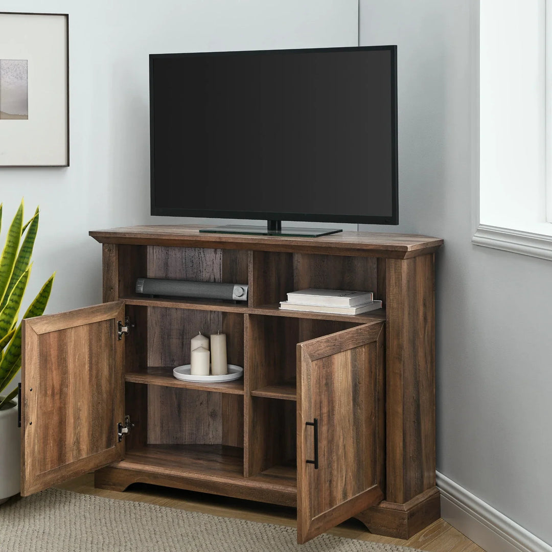 2 Door Corner TV Stand Rustic Oak Ulla