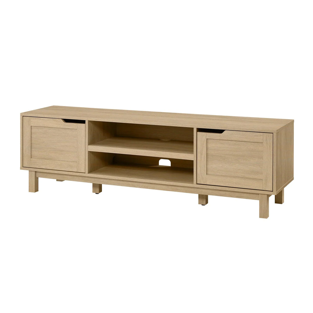 Modern 2 Door TV Stand Coastal Oak Mariella