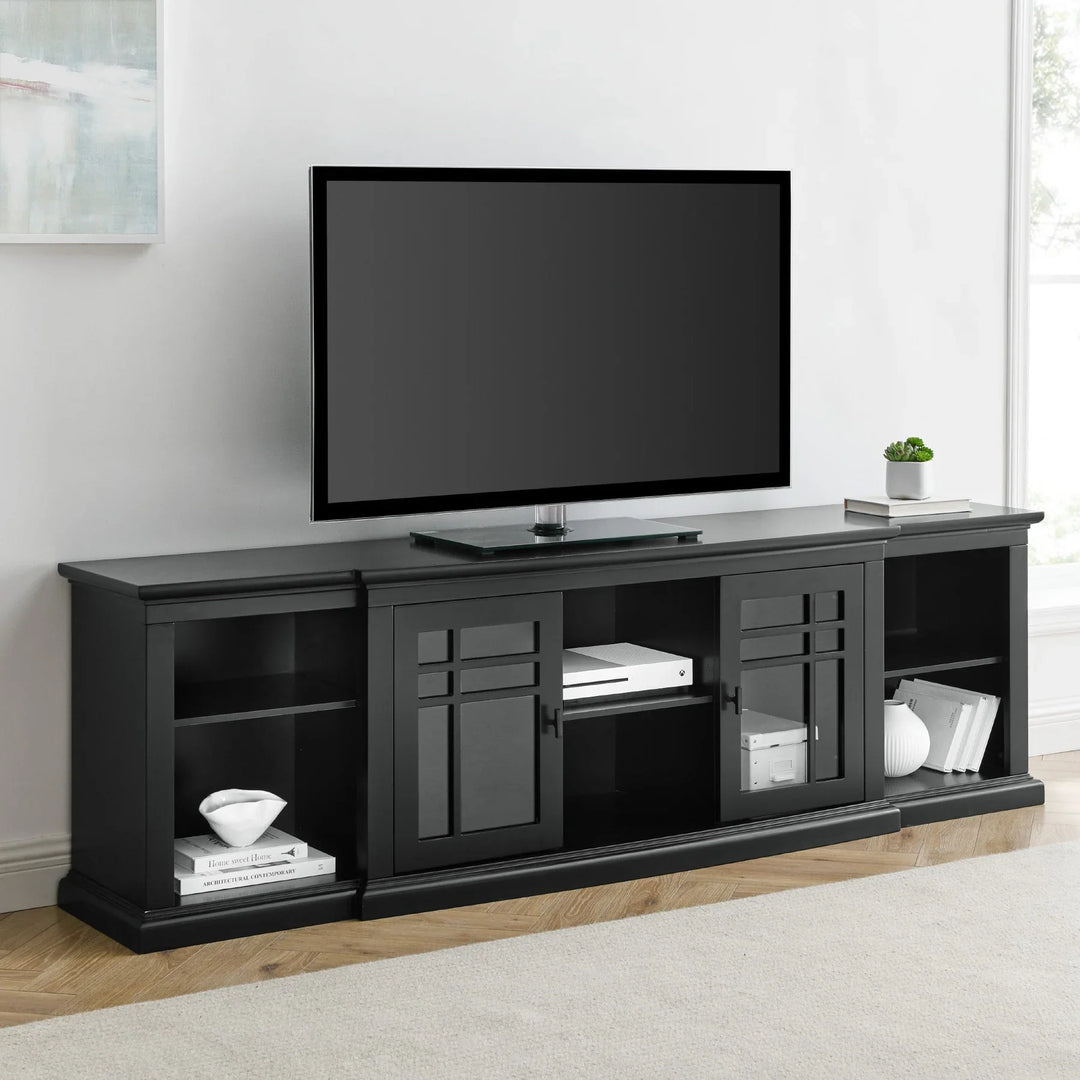 Glass Door TV Stand Black Labonte