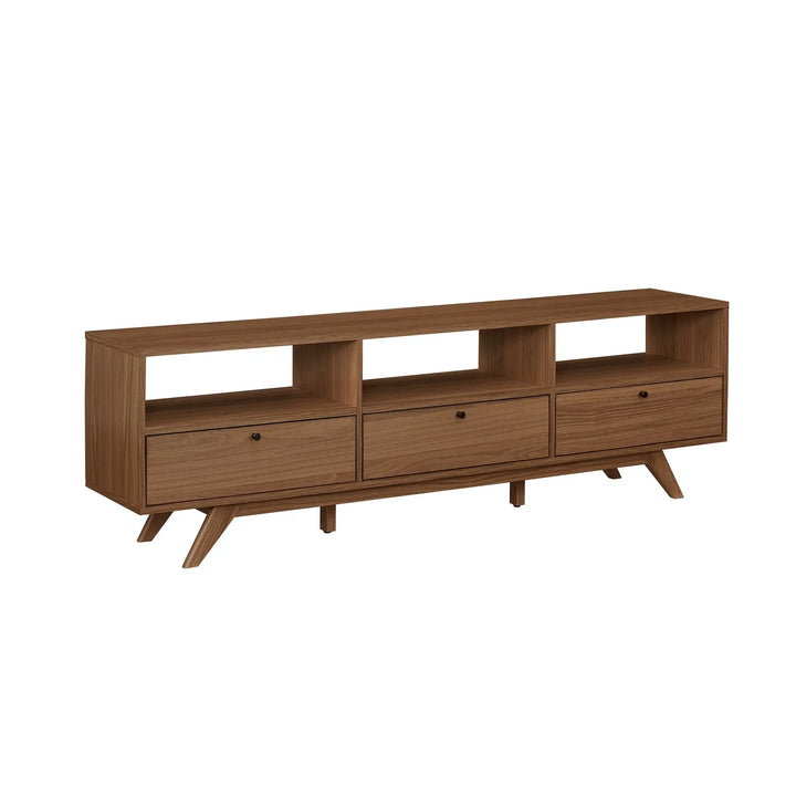 Modern 3 Door TV Stand Mocha Weathers