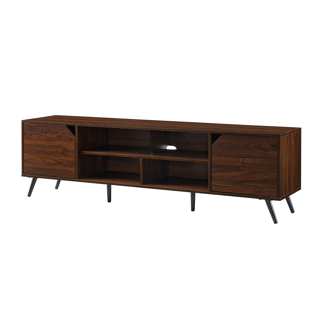 Modern Angular TV Stand Dark Walnut Taft