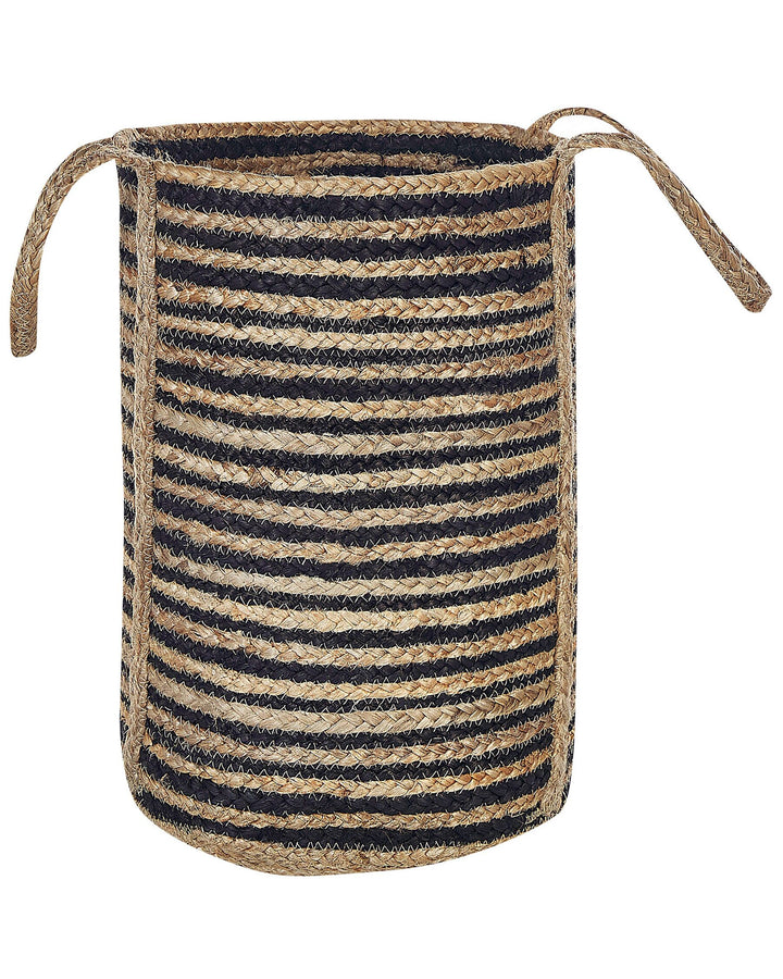 Jute Basket Beige and Black Jhansi