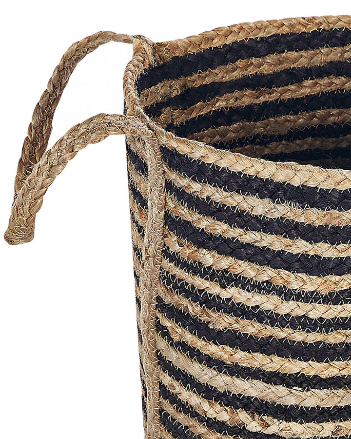 Jute Basket Beige and Black Jhansi