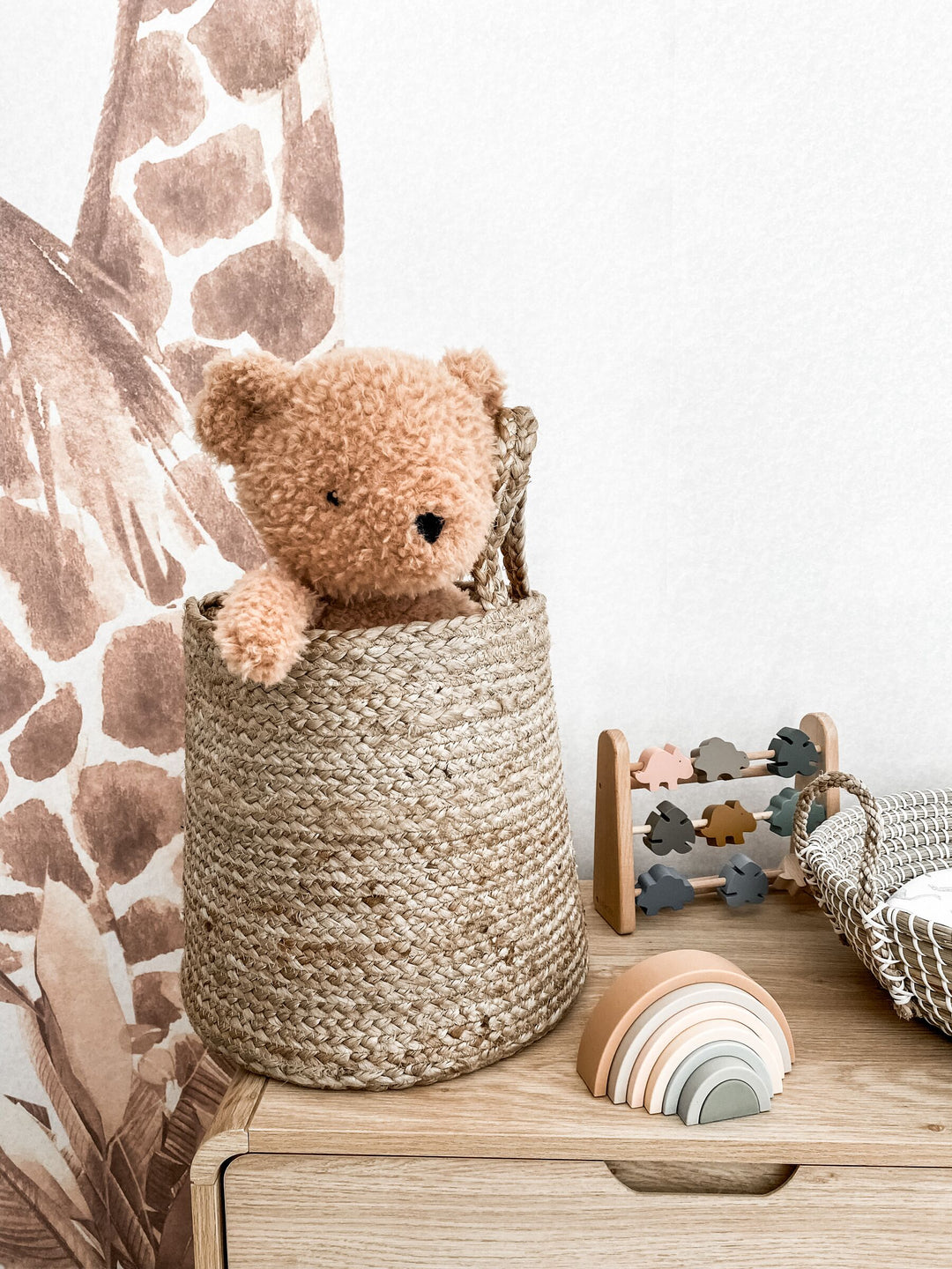 Set of 2 Jute Baskets Sand Beige Kaella