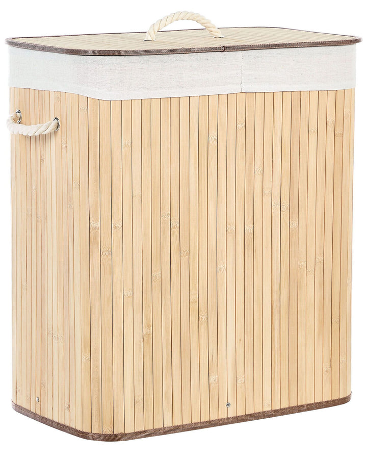 Bamboo Basket with Lid Light Wood Kandy