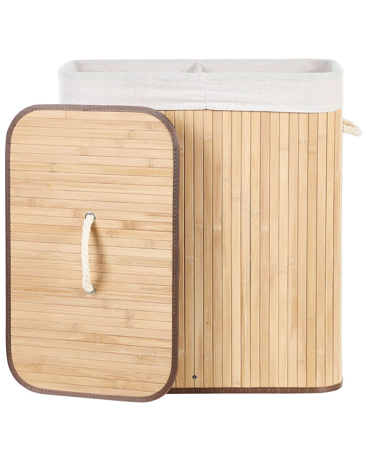 Bamboo Basket with Lid Light Wood Kandy