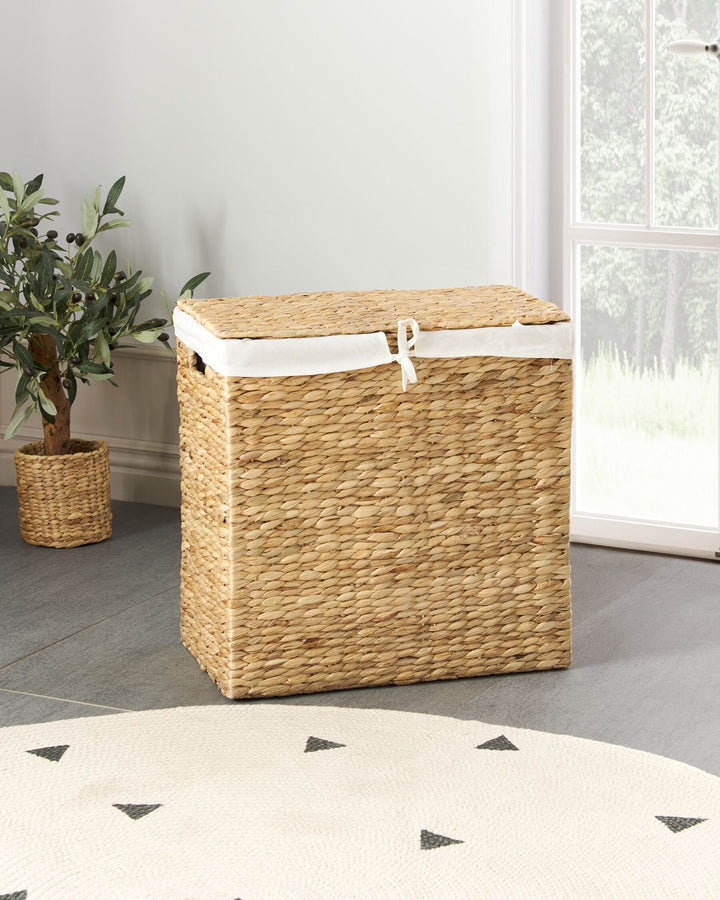 Water Hyacinth Basket with Lid Light Langson