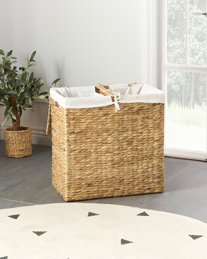 Water Hyacinth Basket with Lid Light Langson