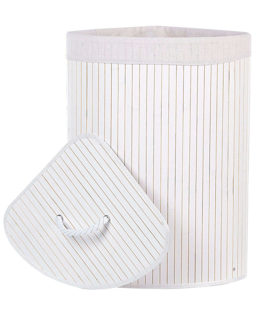 Bamboo Basket with Lid White Matara