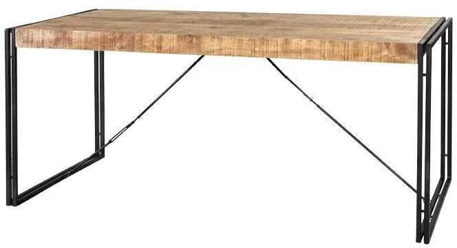 Metal & Mango Wood Dining Table 150 x 90cm Cosmo Industrial