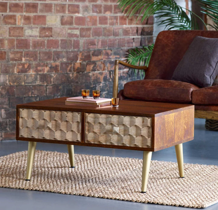 Coffee Table With 2 Drawers Edison