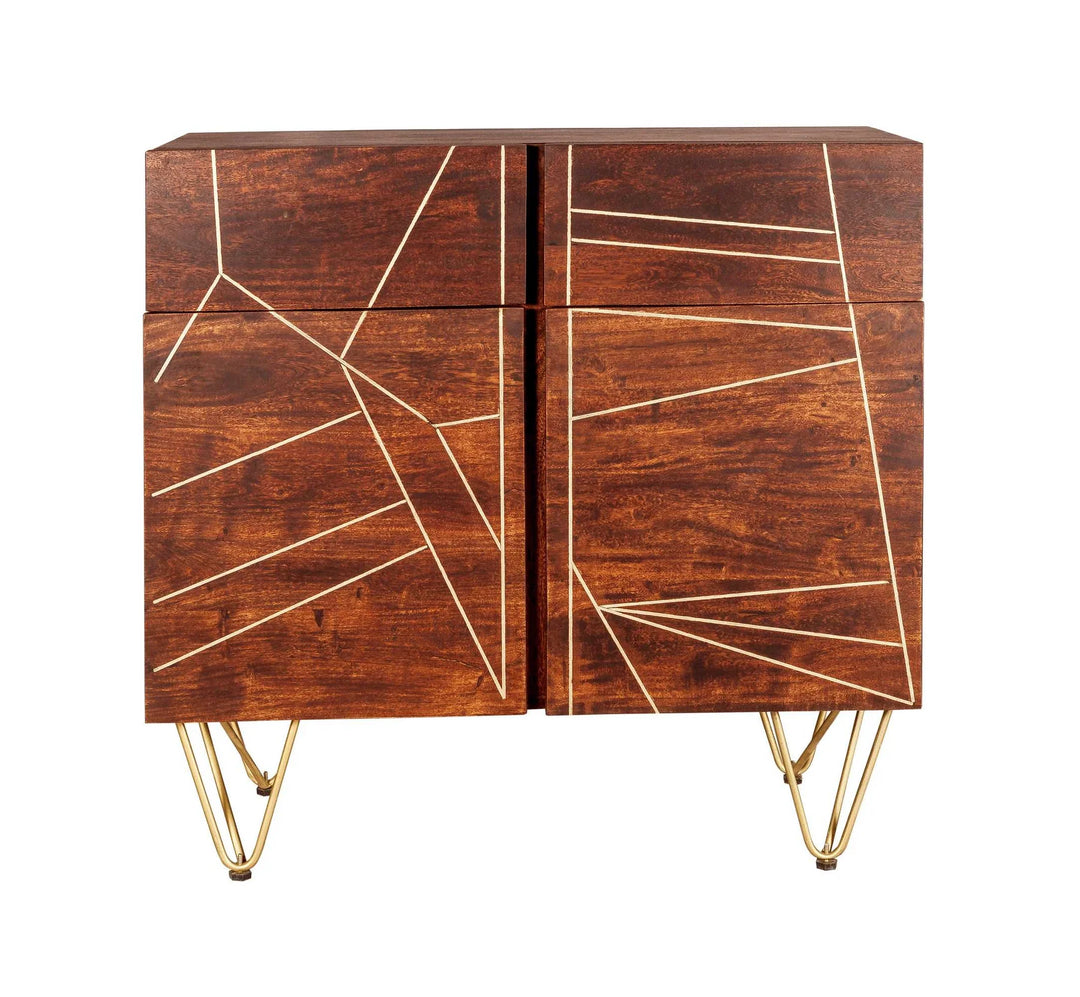 2 Door Medium Sideboard Dark Gold