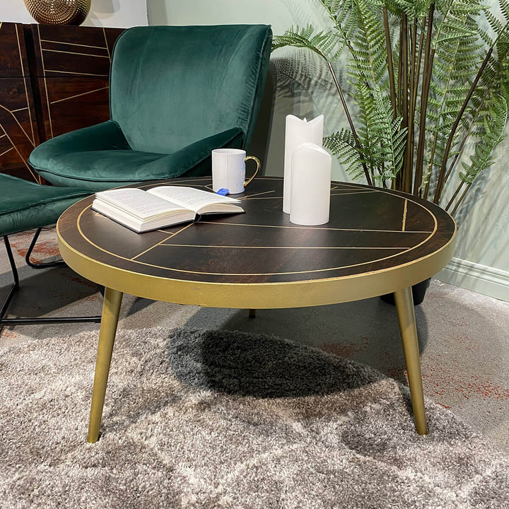 Dark Gold Round Coffee Table