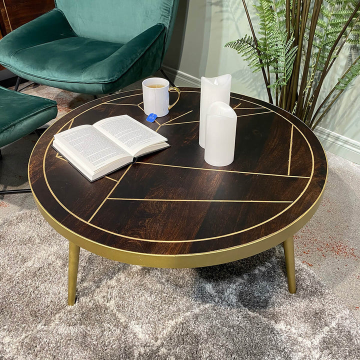 Dark Gold Round Coffee Table