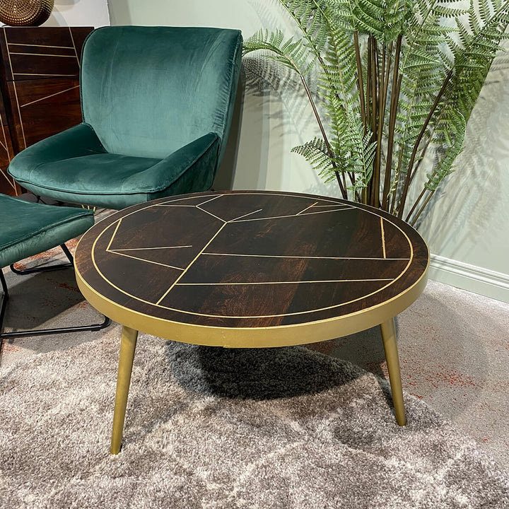 Dark Gold Round Coffee Table