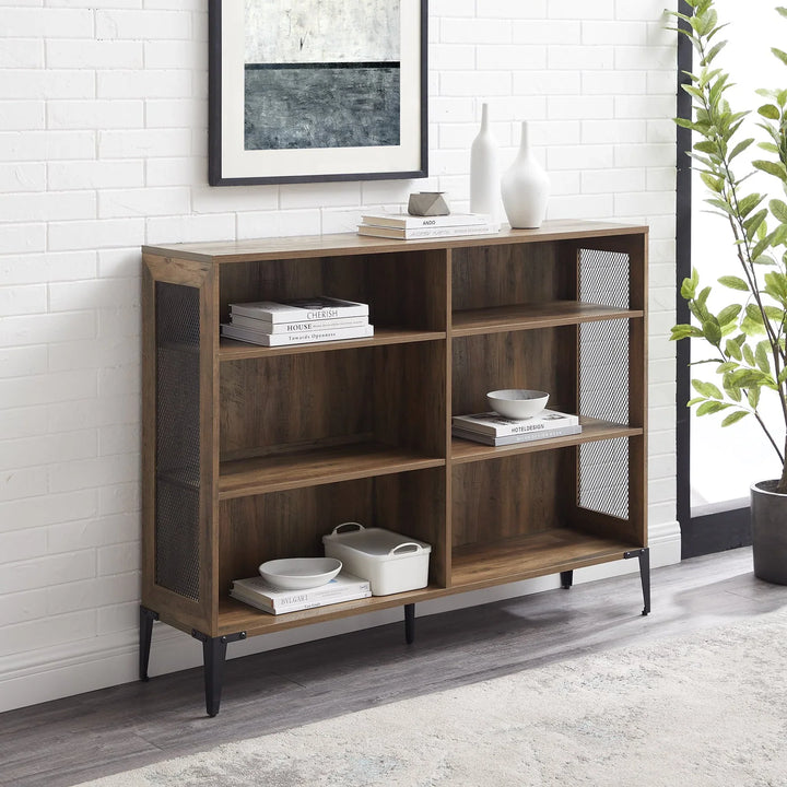 Mesh Bookshelf 132 cm Rustic Oak Featherstone