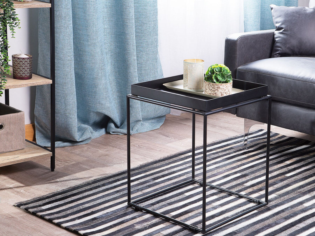 Metal Side Table Black Saxon