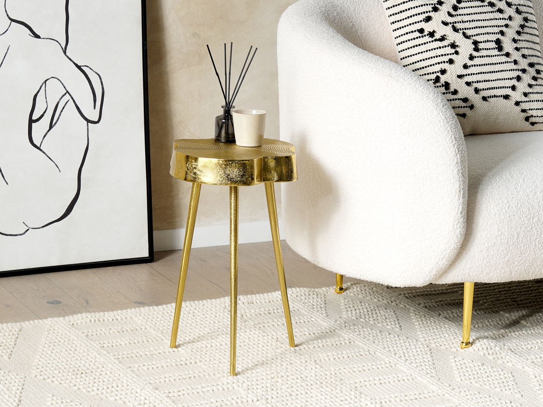 Metal Side Table Gold Taupo