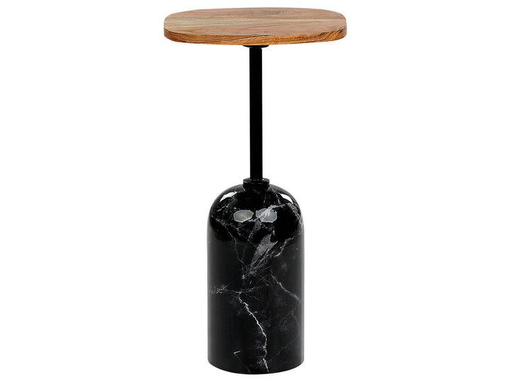 Metal Side Table Light Wood and Black Oasis