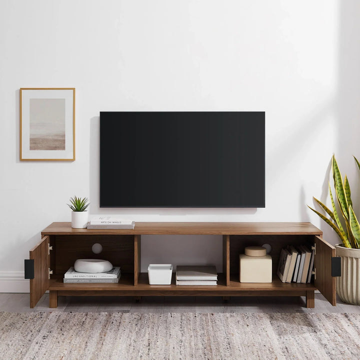 Modern 2 Door TV Stand Mocha Floman