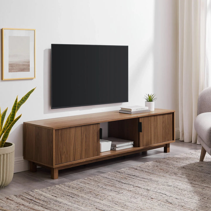 Modern 2 Door TV Stand Mocha Floman