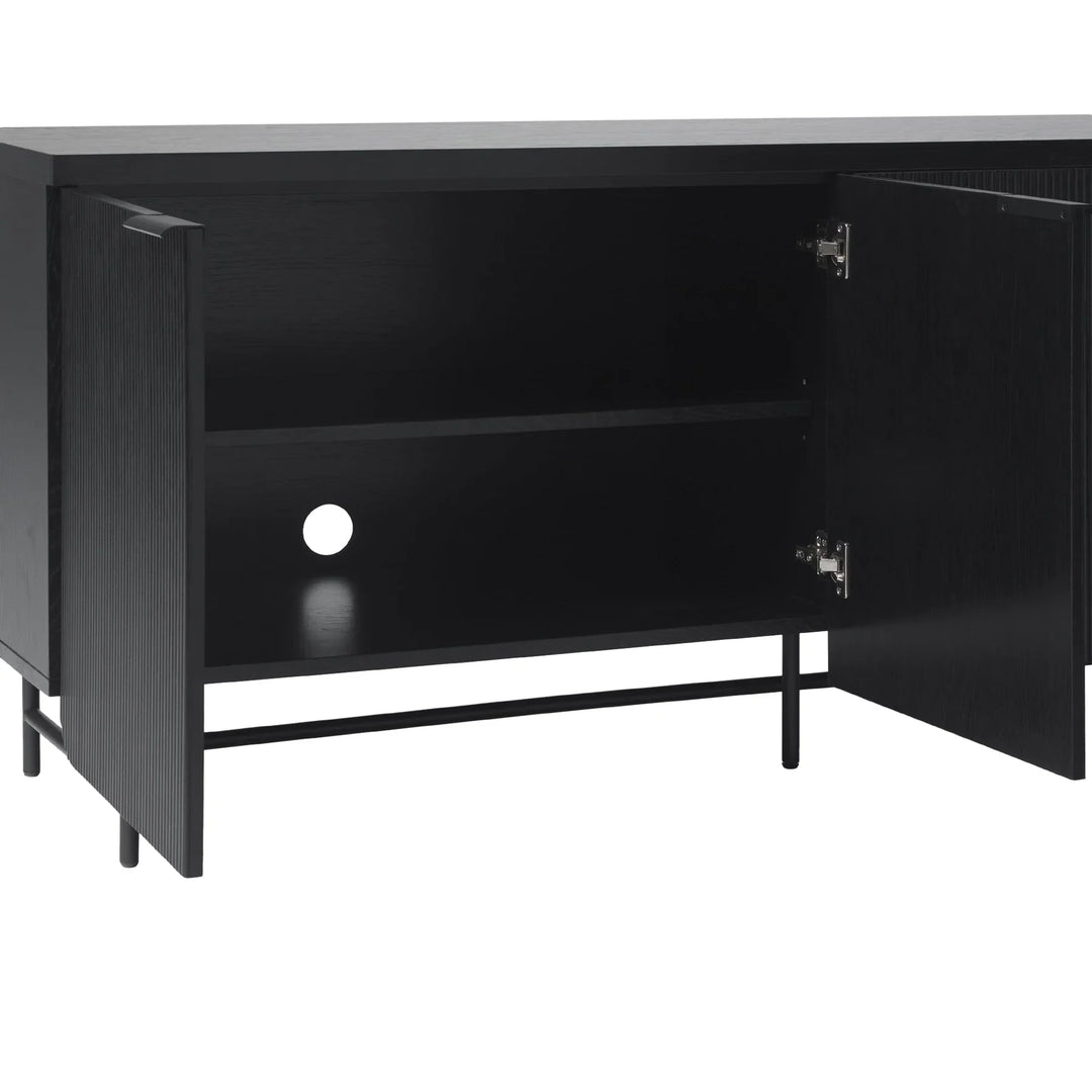 Modern 4 Door Sideboard Black Floman