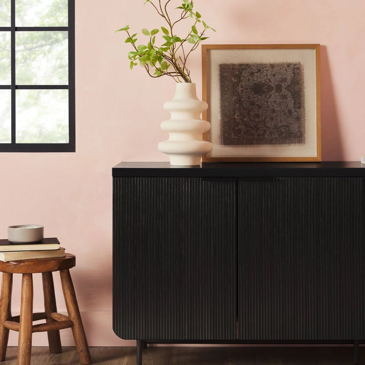 Modern 4 Door Sideboard Black Floman