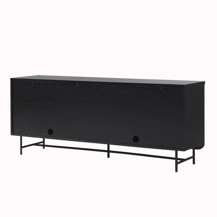 Modern 4 Door Sideboard Black Floman