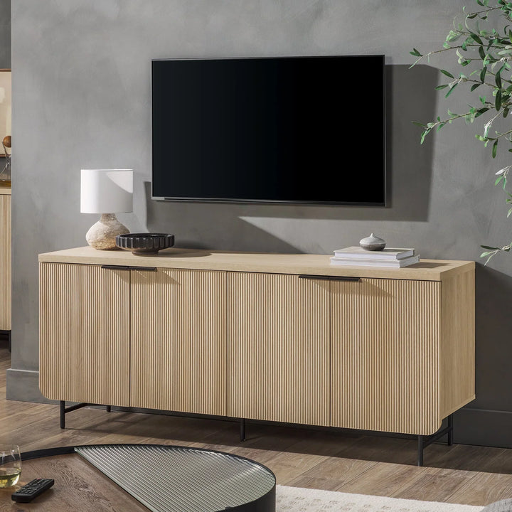 Modern 4 Door Sideboard Coastal Oak Floman