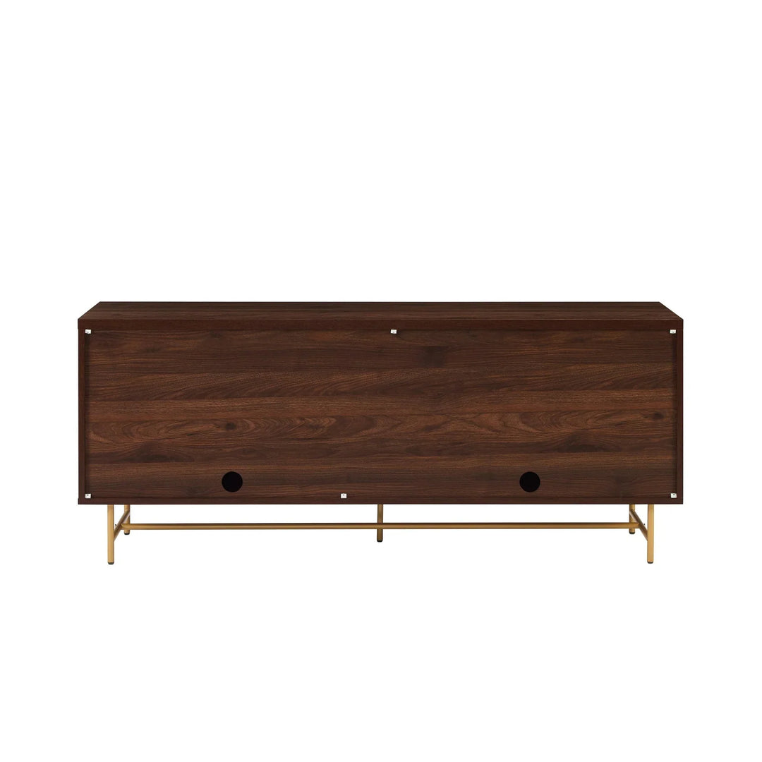 Modern 4 Door Sideboard Dark Walnut Floman