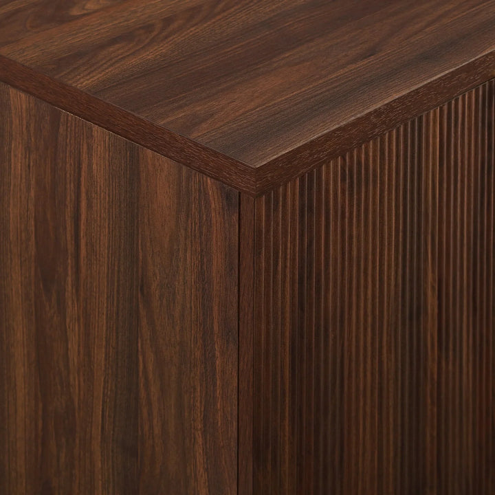 Modern 4 Door Sideboard Dark Walnut Floman