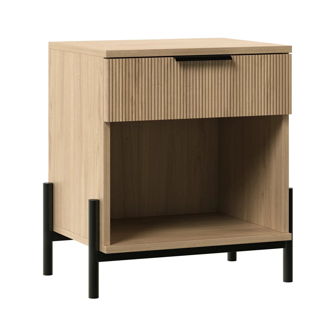 Modern Bedside Table Coastal Oak Floman