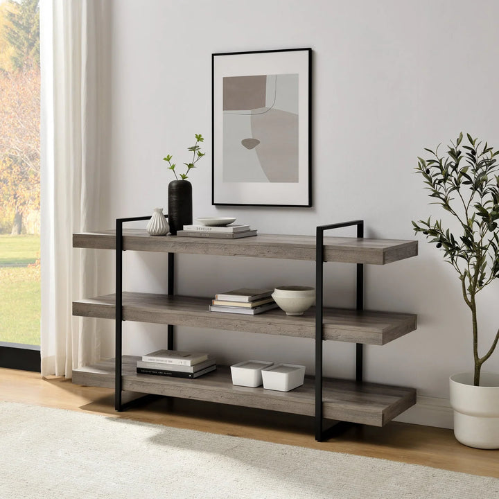 Modern Industrial Bookshelf Grey Barbara