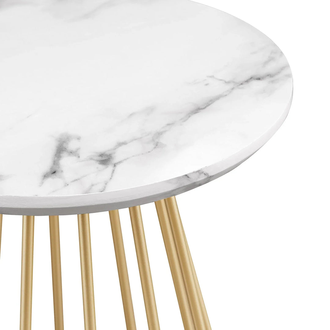 Modern Side Table Base Faux White Marble Anstead