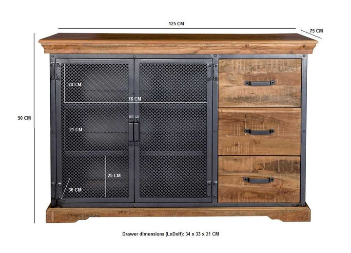 Metropolis Industrial Large Sideboard