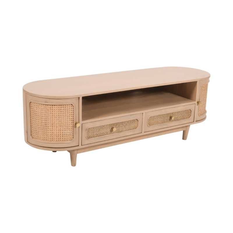 Valencia Cane & Mango Wood 2 Drawers TV Cabinet