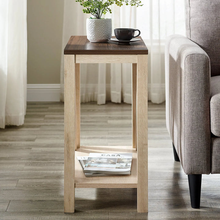 Narrow Side Table Dark Walnut/White Oak Adnand