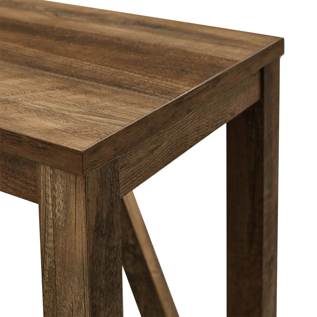 Narrow Side Table Rustic Oak Beeler