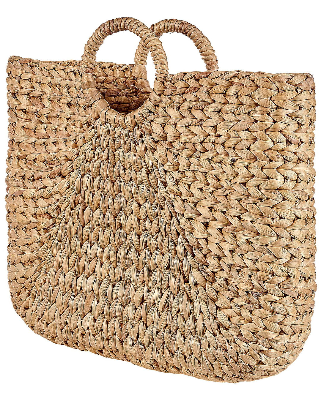 Set of 2 Water Hyacinth Baskets Natural Pompano