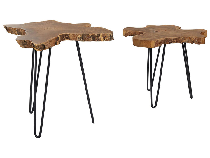 Nest of 2 Side Tables Dark Wood Camrose