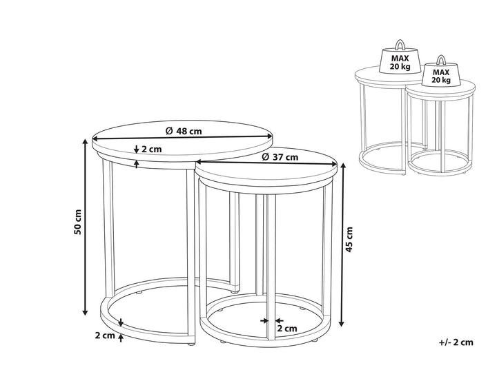 Nest of 2 Tables Concrete Effect Dixie