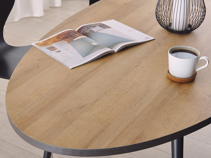 Oval Dining Table 180 x 90 cm Dark Wood with Black Ottawa