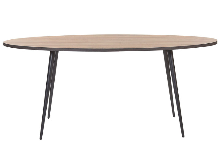 Oval Dining Table 180 x 90 cm Dark Wood with Black Ottawa