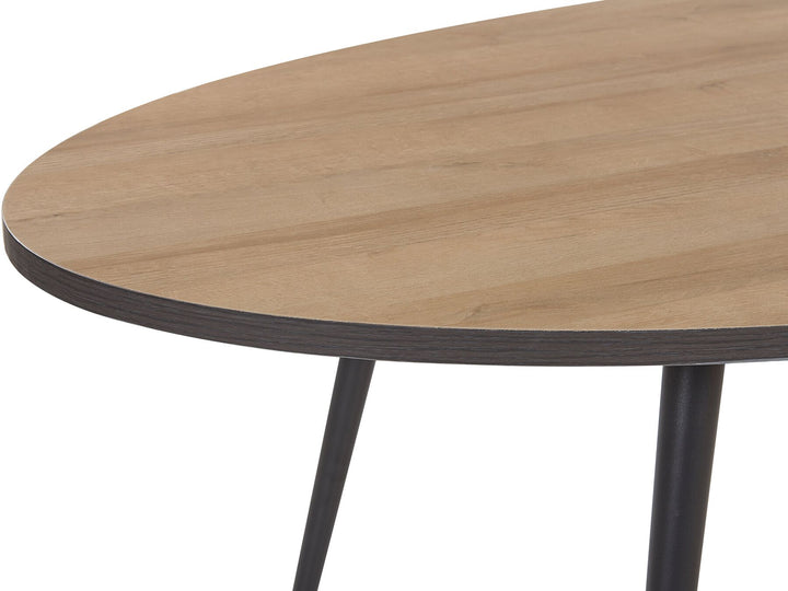 Oval Dining Table 180 x 90 cm Dark Wood with Black Ottawa