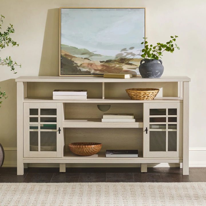 2 Door Transitional Sideboard Ivory Oak Bristol